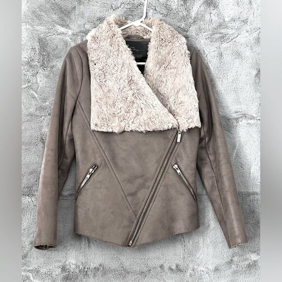 EUC Goosecraft Gallery Women's Gray Faux Fur Collar Jacket Size Small Gallery048 - Picture 1 of 13